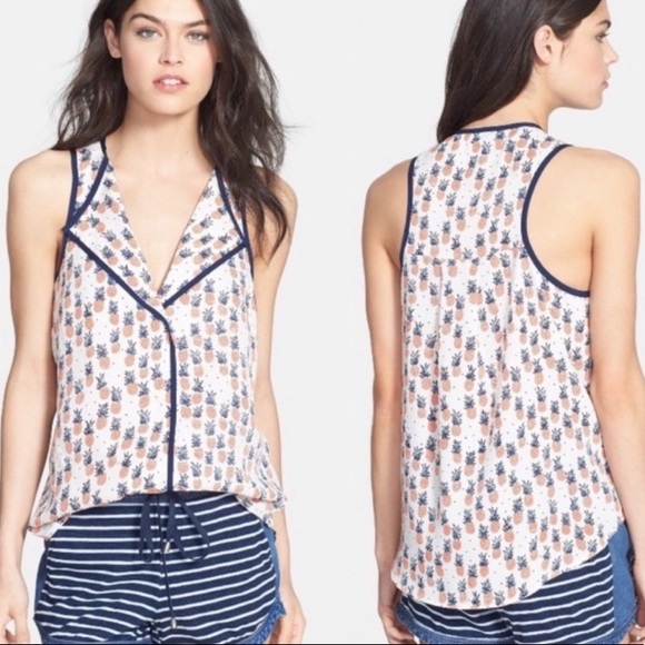 Anthropologie Tops - Anthropologie Porridge Pineapple Printed Sleeveless Top